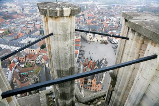 Uitzicht vanaf de Sint Romboutstoren in Mechelen. stedentrip Mechelen, duurzaam, bewust en groen, hotspots en bezienswaardigheden