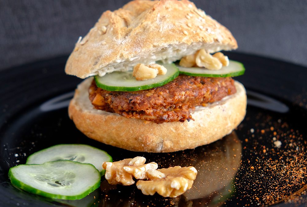 Recept: vegan champignonburger met bbq-smaak