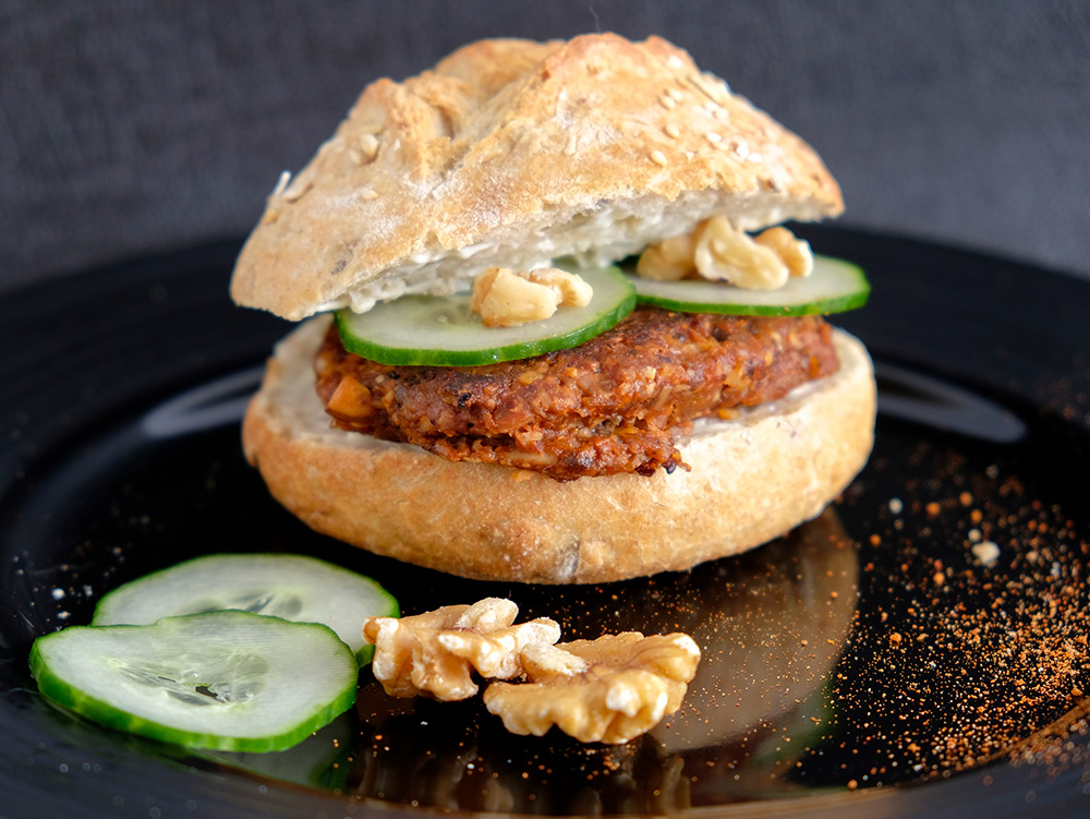 Recept: vegan champignonburger met bbq-smaak