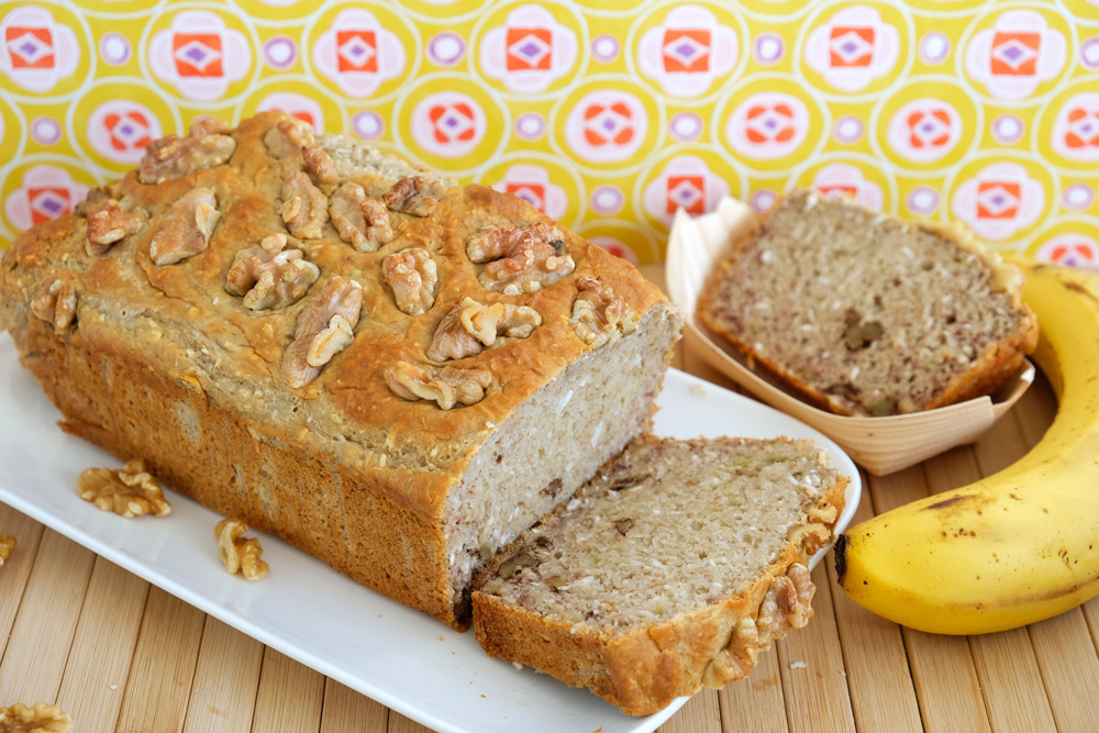 Ook lekker: een snee bananenbrood even in de broodrooster en dan besmeren met vegan boter