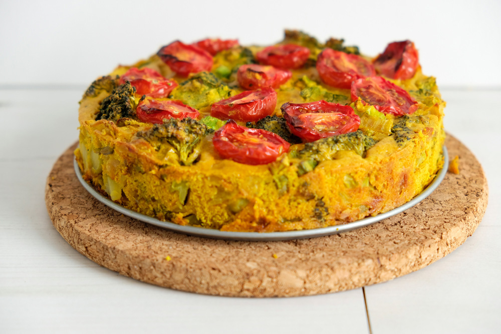 Is het een kikkererwtenmeel-quiche of -frittata?