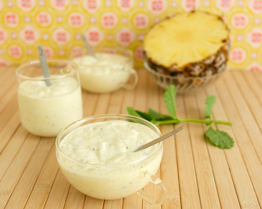 Recept: Dessert: romige mousse met ananas en munt