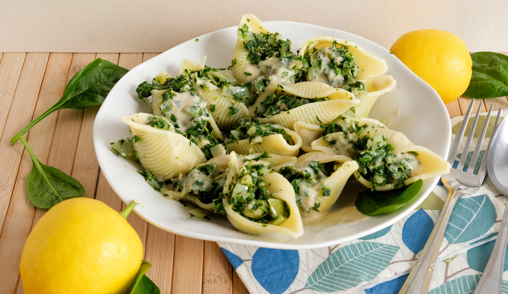 recept voor vegan spinazie-artisjok pasta