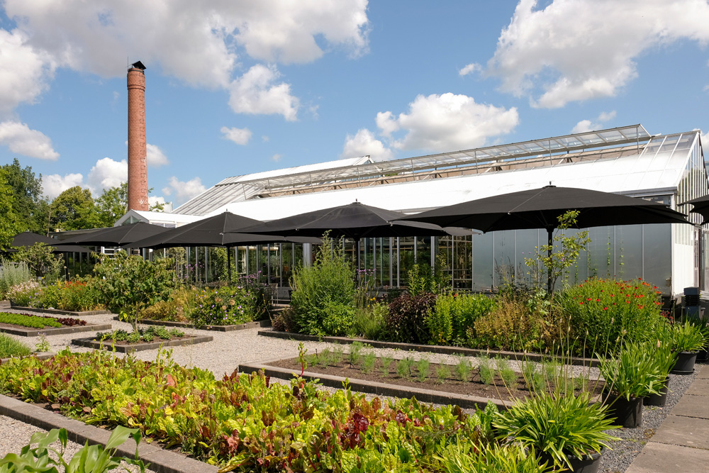 Restaurant de Kas in Park Frankendael. Park Frankendael in Amsterdam Watergraafsmeer. Groen in de stad.